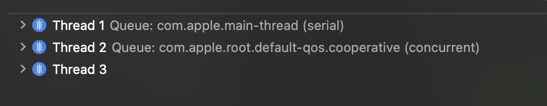 Xcode debugger showing 1 thread for the cooperative pool