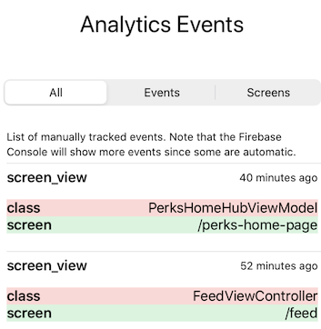 analytics events