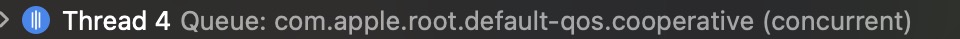 Example of how Xcode shows a thread that is part of the cooperative pool