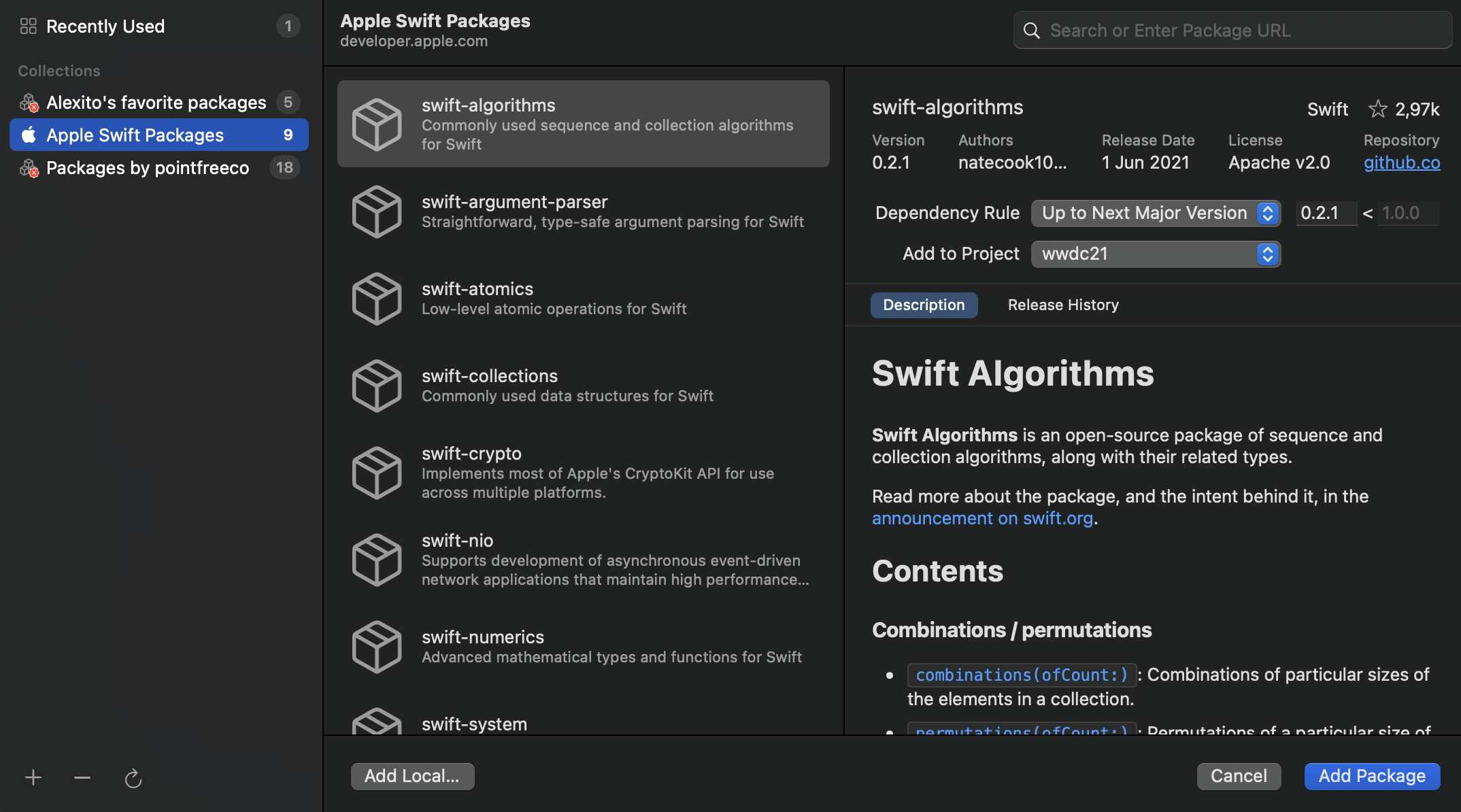 xcode spm collections